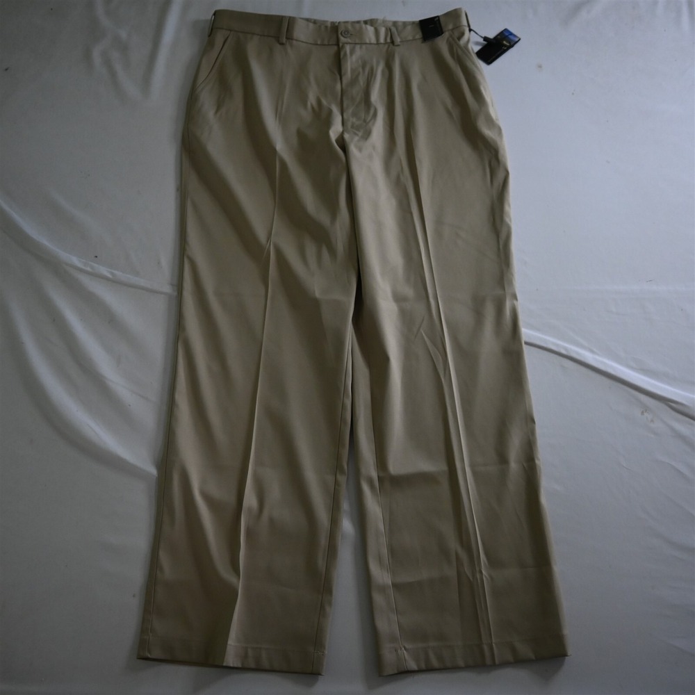 NEW Pebble Beach 38x32 Khaki Stretch Experience Performance Golf Men Dress Pants